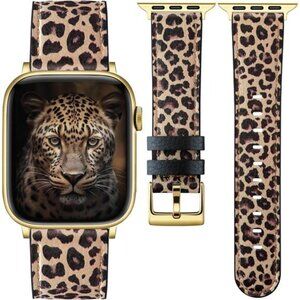 NEW Leather Leopard Luxury Apple Watch Band